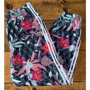 Womens ADIDAS HER Studio Floral Three Stripes Track Pants Logo Size Large